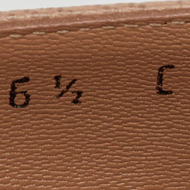 Pre Owned Salvatore Ferragamo Beige Leather Gancini Square Toe Pumps Size 37
