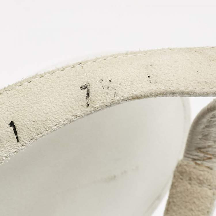 Pre Owned Salvatore Ferragamo White Leather Slingback Pumps Size 38