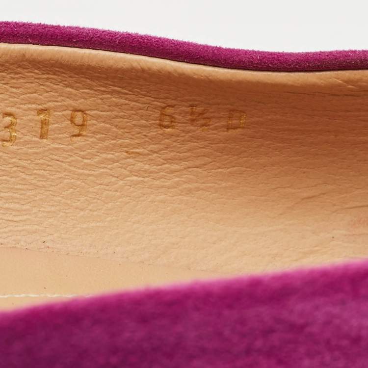 Pre Owned Salvatore Ferragamo Purple Suede Varina Ballet Flats Size 37
