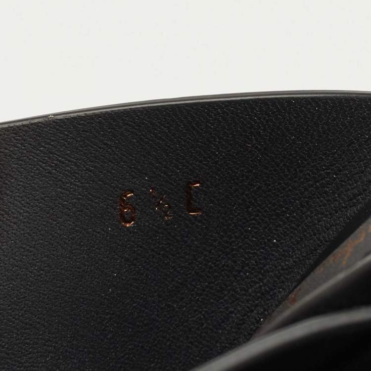 Pre Owned Salvatore Ferragamo Black Leather Nicosia Wedge Sandals Size 37