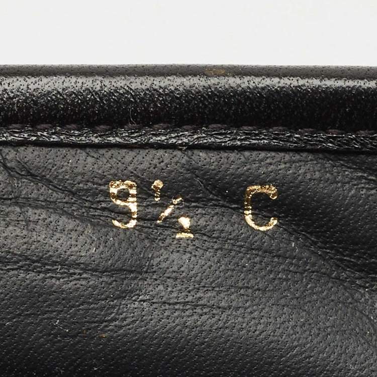Pre Owned Salvatore Ferragamo Black Leather Kim Gal Espadrille Loafers Size 40