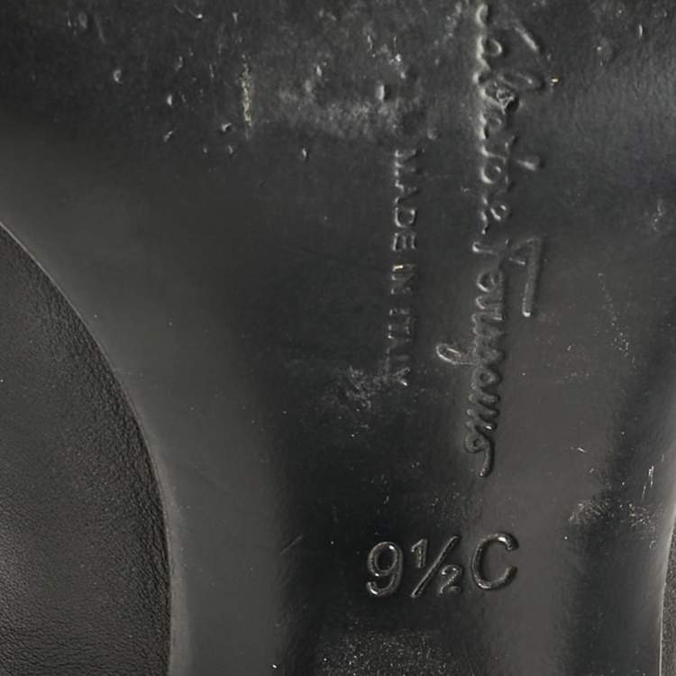 Pre Owned Salvatore Ferragamo Black Leather Thigh High Boots Size 40