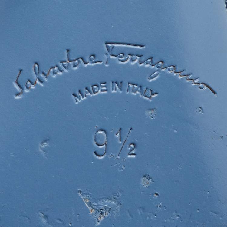 Pre Owned Salvatore Ferragamo Blue Denim Varina Pointed Toe Ballet Flats Size 40