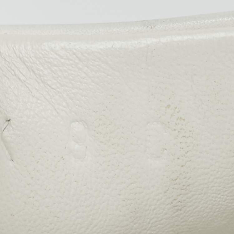 Pre Owned Salvatore Ferragamo White Leather Giunone Flat Sandals Size 39.5