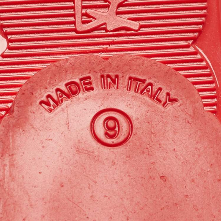 Pre Owned Salvatore Ferragamo Red Jelly Vara Ballet Flats Size 39.5