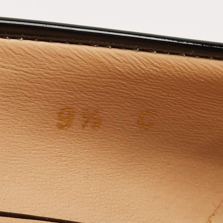 Pre Owned Salvatore Ferragamo Black Patent Leather Vara Bow Pumps Size 40