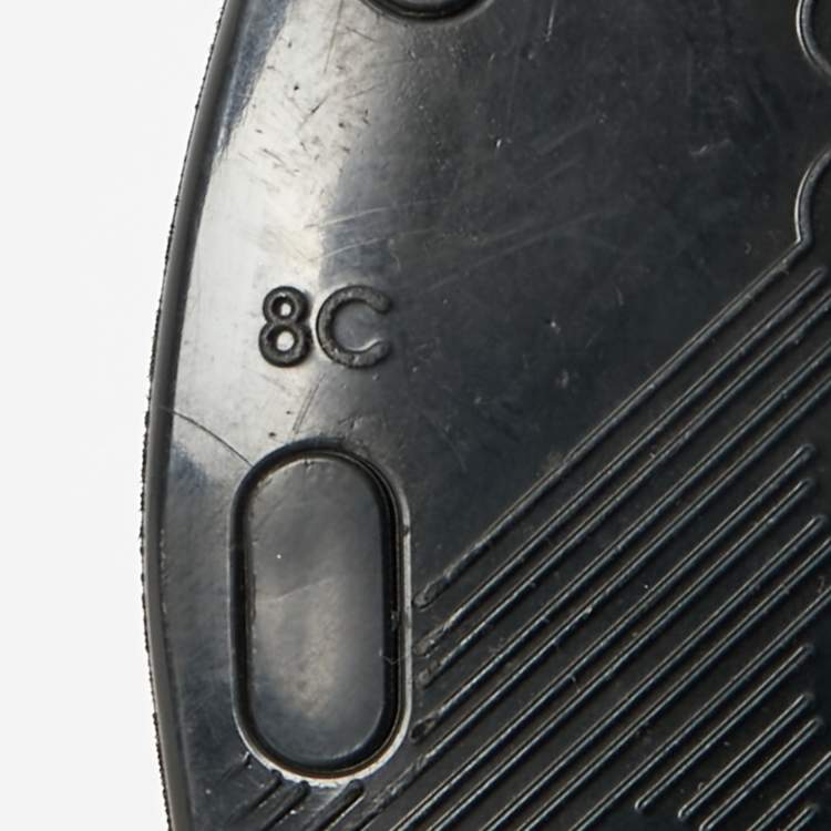 Pre Owned Salvatore Ferragamo Lylia Vara Size 38.5 Black Jelly Flat Slides 