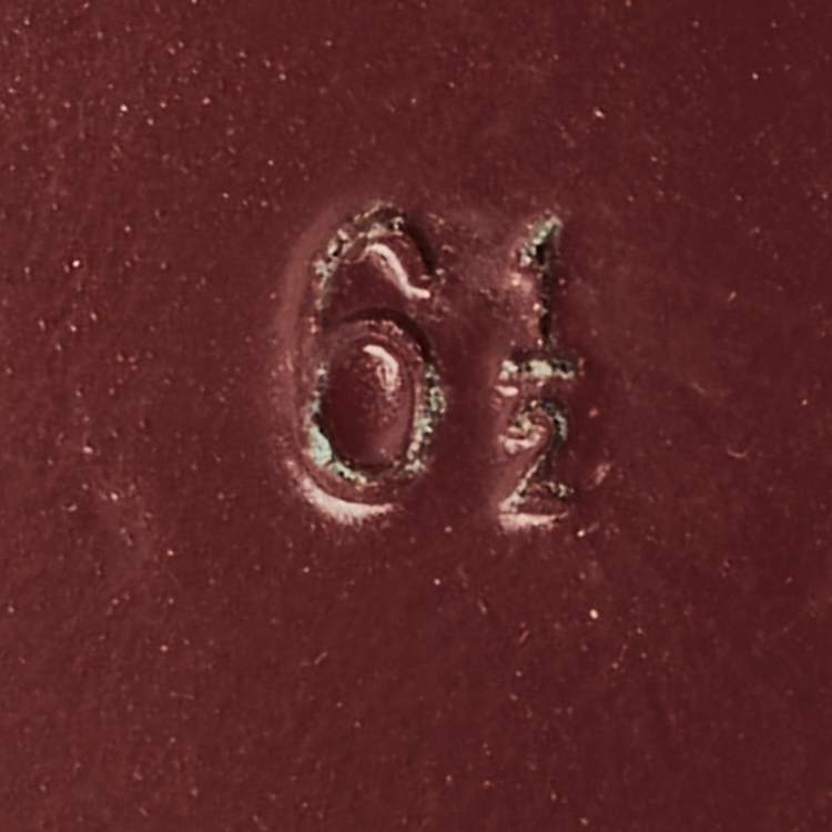 Pre Owned Salvatore Ferragamo Sarno Bow Size 37 Burgundy Leather Smoking Slippers