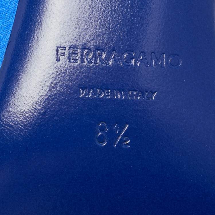 Pre Owned Salvatore Ferragamo Erica Size 39 Blue Satin Pumps