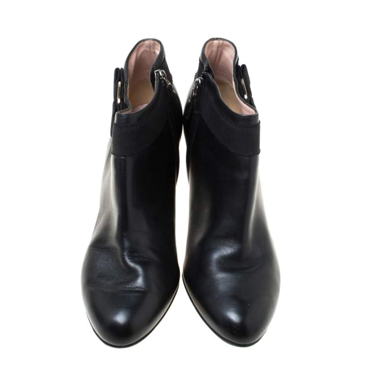 Pre Owned Salvatore Ferragamo Black Leather Booties Size 41