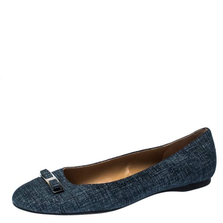 ferragamo denim flats