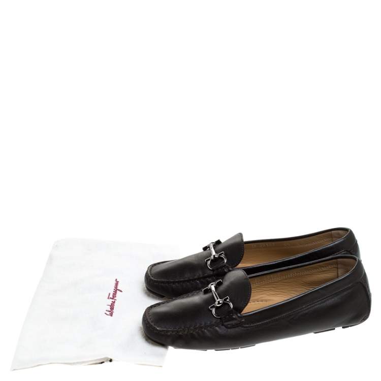 Pre Owned Salvatore Ferragamo Brown Leather Parigi Bit Loafers Size 37