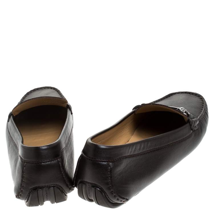 Pre Owned Salvatore Ferragamo Brown Leather Parigi Bit Loafers Size 37