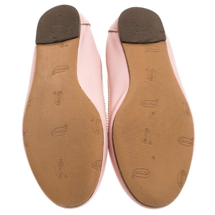 Pre Owned Salvatore Ferragamo Pink Leather Enea Ballet Flats Size 36