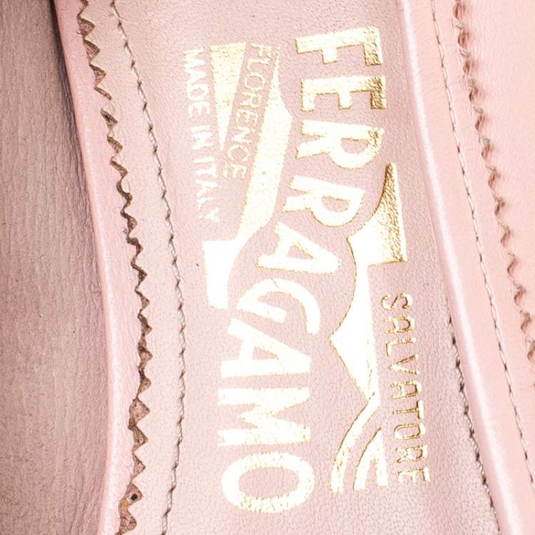 Pre Owned Salvatore Ferragamo Pink Leather Enea Ballet Flats Size 36