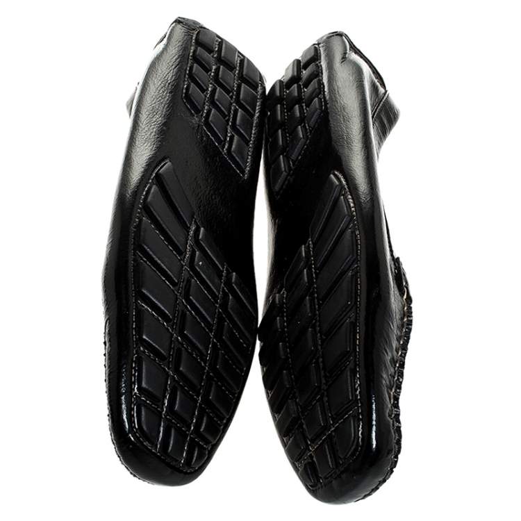 Pre Owned Salvatore Ferragamo Black Leather Gancio Bit Loafers Size 38.5