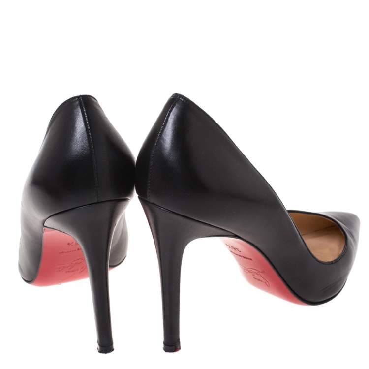 Pre Owned Christian Louboutin Black Leather So Kate Pumps Size 36.5