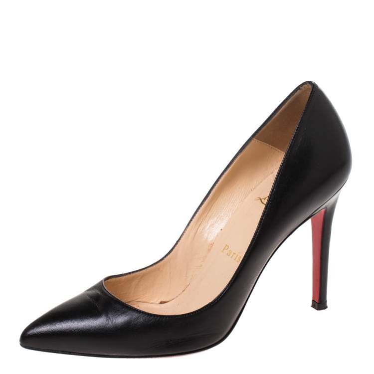 Pre Owned Christian Louboutin Black Leather So Kate Pumps Size 36.5