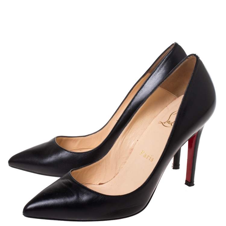 Pre Owned Christian Louboutin Black Leather So Kate Pumps Size 36.5