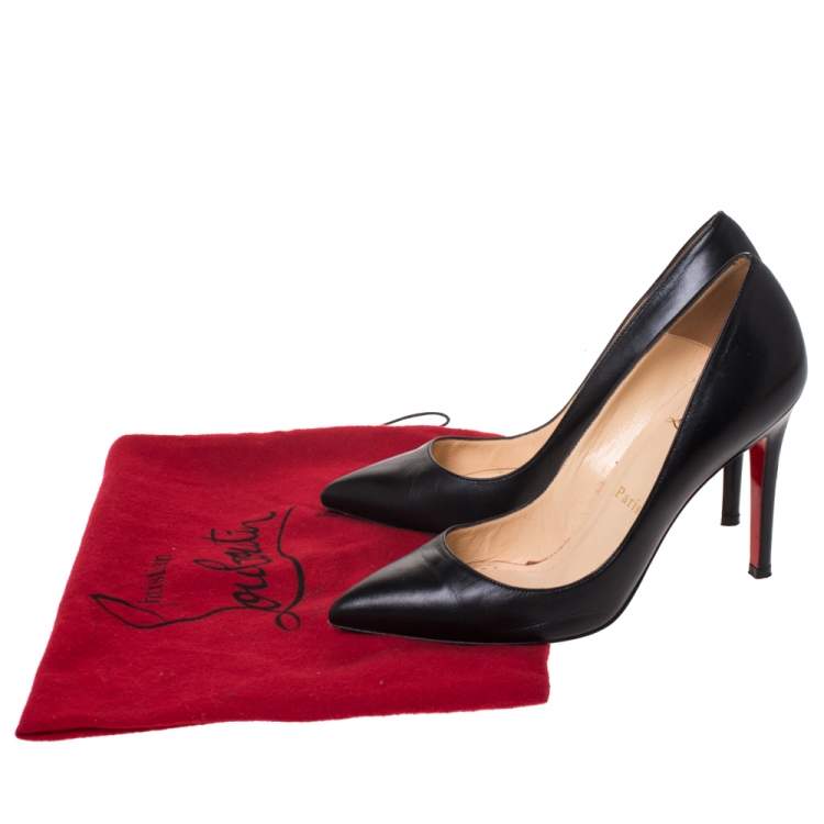 Pre Owned Christian Louboutin Black Leather So Kate Pumps Size 36.5