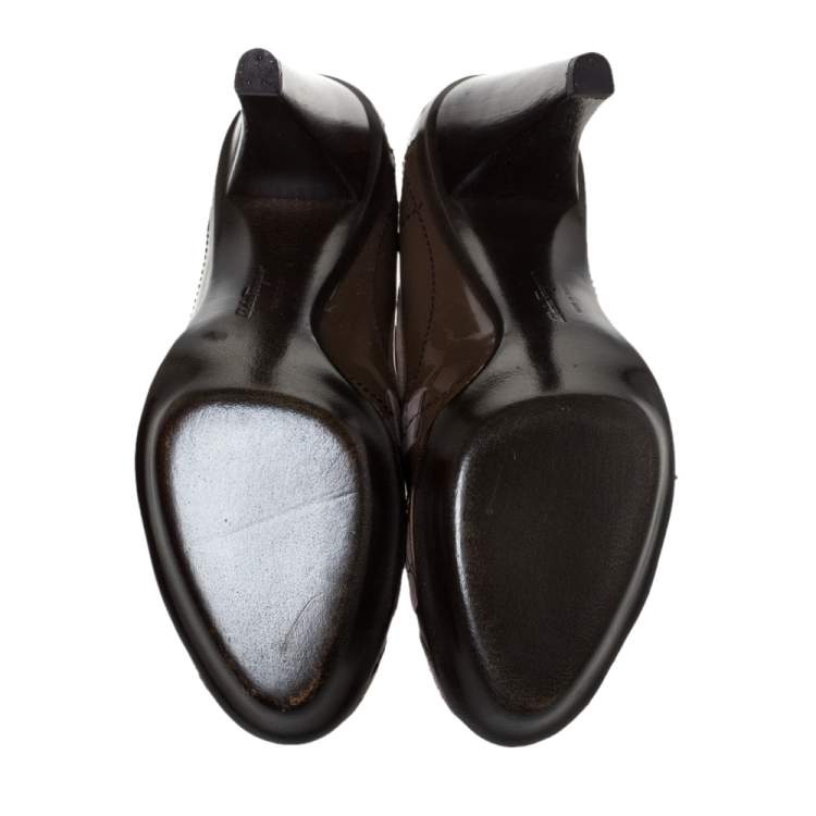 Pre Owned Salvatore Ferragamo Geometric Patchwork Noble Pumps Size 38.5