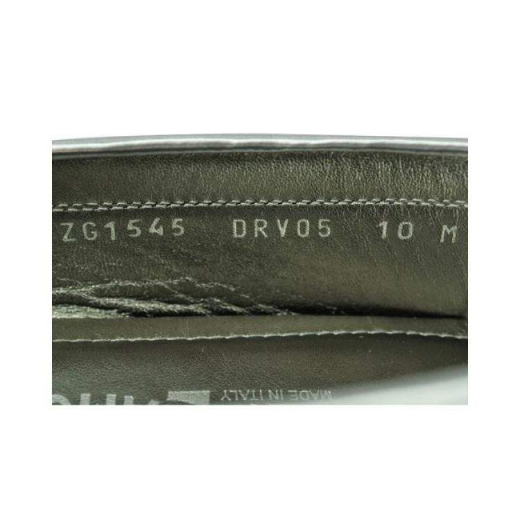 Pre Owned Salvatore Ferragamo Silver Leather   Loafers 