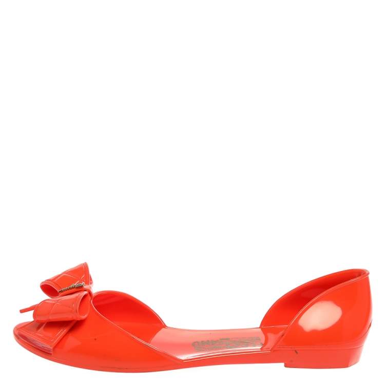 Salvatore Ferragamo Jelly Bow Flat Sandals