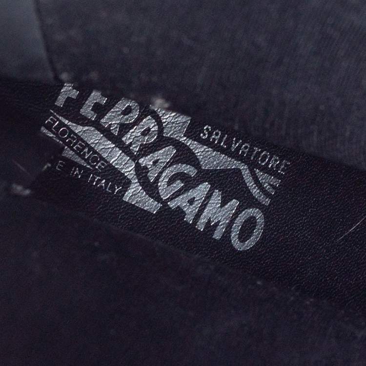 Pre Owned Salvatore Ferragamo Black Rubber Rain Boots Size 39.5