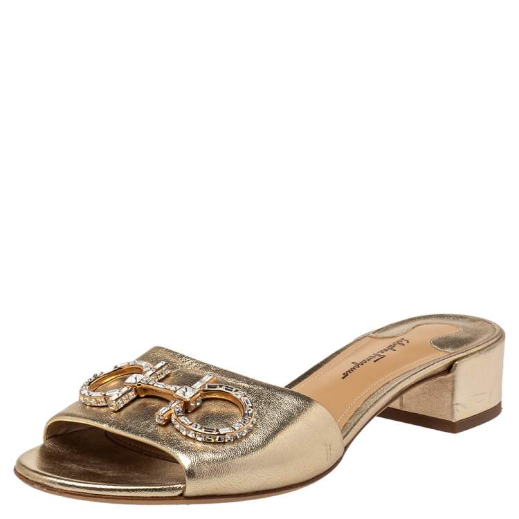 Salvatore ferragamo deals gold sandals