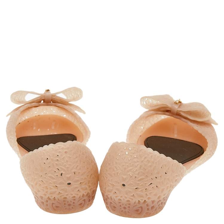 Pre Owned Salvatore Ferragamo Beige Nilly Jelly Flats Size 40.5