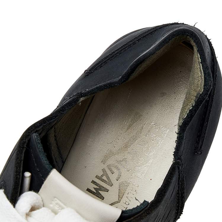 Pre Owned Salvatore Ferragamo Black Leather Low Top Sneakers Size 38