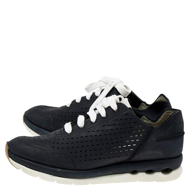 Pre Owned Salvatore Ferragamo Black Leather Low Top Sneakers Size 38