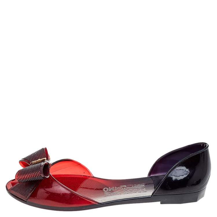 Salvatore Ferragamo Jelly Bow Flat Sandals