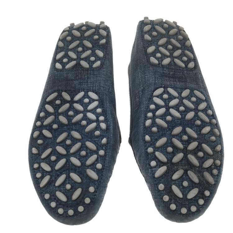 Pre Owned Salvatore Ferragamo Blue Denim Slip on Loafers Size 37