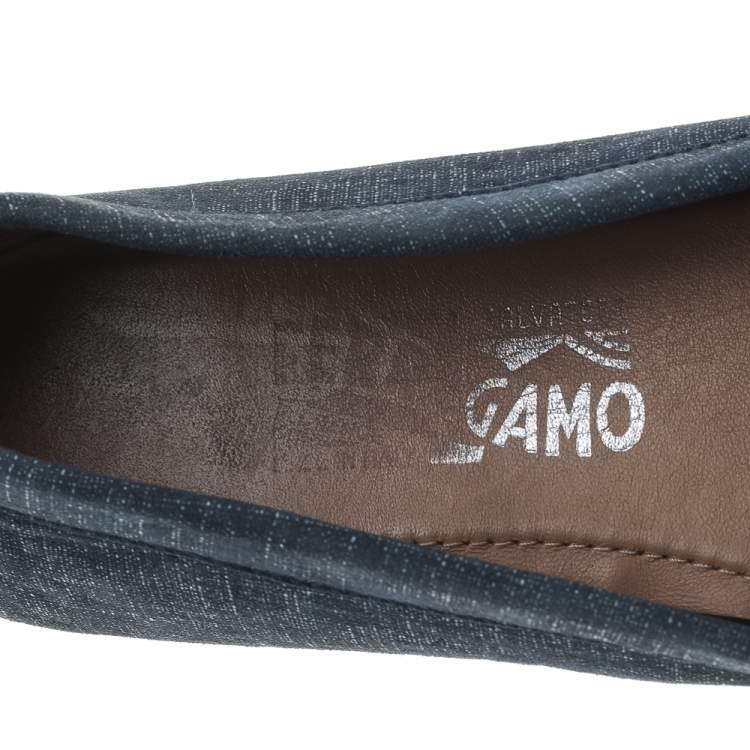 Pre Owned Salvatore Ferragamo Blue Denim Slip on Loafers Size 37