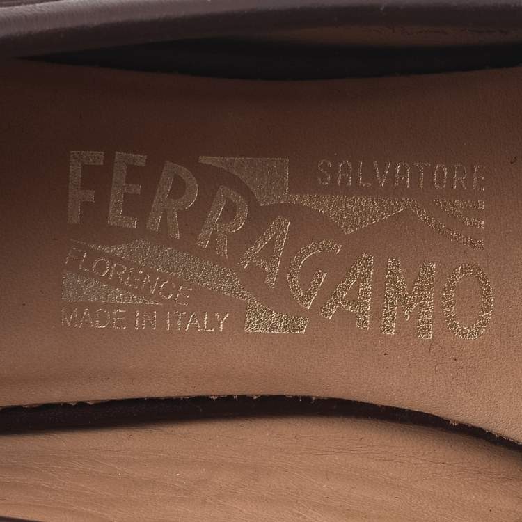 Pre Owned Salvatore Ferragamo Brown Leather Gancio Bit Loafers Size 37