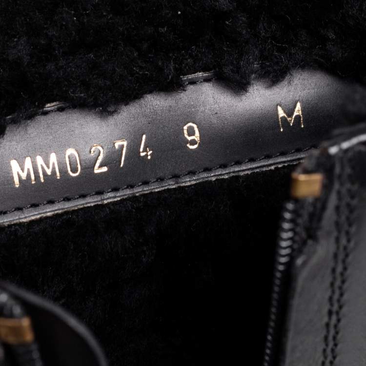 Pre Owned Salvatore Ferragamo Black Leather Gancini Logo Buckle Ankle Boots Size 39.5