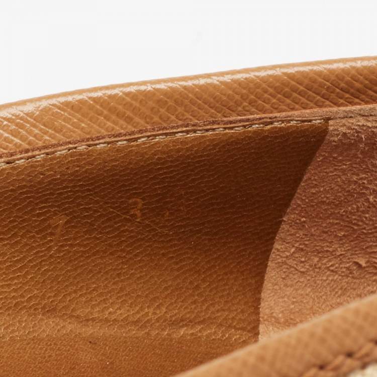Pre Owned Salvatore Ferragamo Beige/Brown Woven Canvas And Leather Pumps Size 37.5