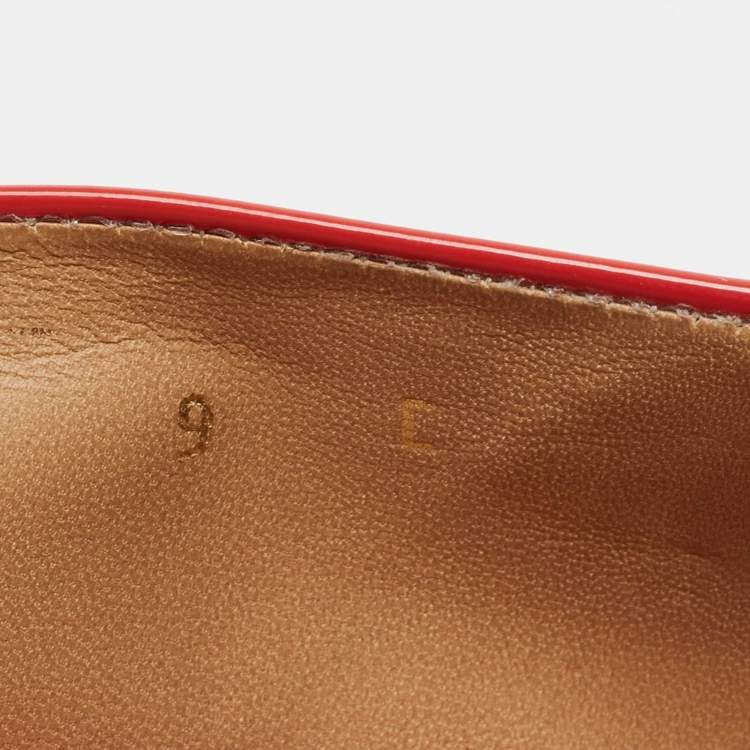 Pre Owned Salvatore Ferragamo Coral Pink Patent Leather Degrade Ballet Flat Size 39.5