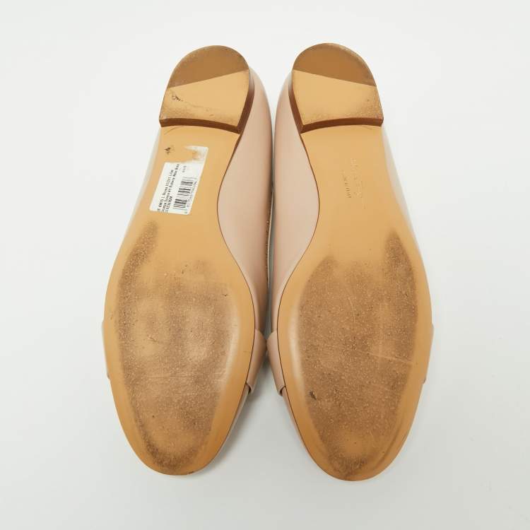 Pre Owned Salvatore Ferragamo Beige Leather Studded Fringe Detail Smoking Slippers Size 40