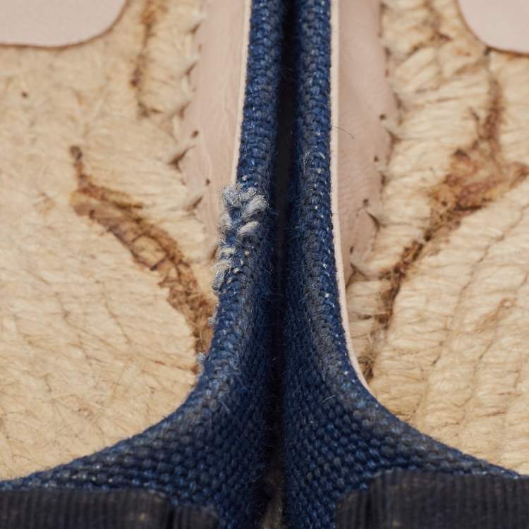 Pre Owned Salvatore Ferragamo Blue Denim Mandy Espadrille Flats Size 40.5