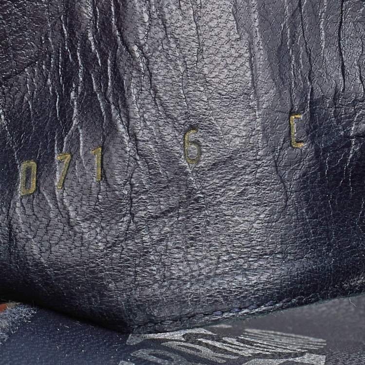 Pre Owned Salvatore Ferragamo Blue Leather And Denim Gancini Slide Sandals Size 36.5