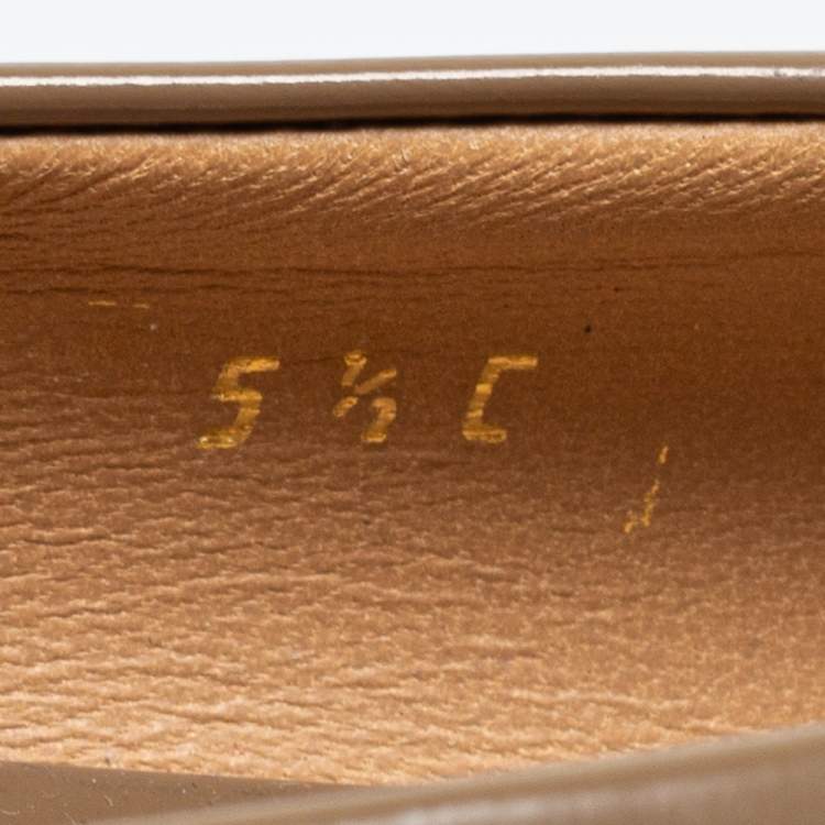 Pre Owned Salvatore Ferragamo Brown Leather Buckle Ballet Flats Size 36