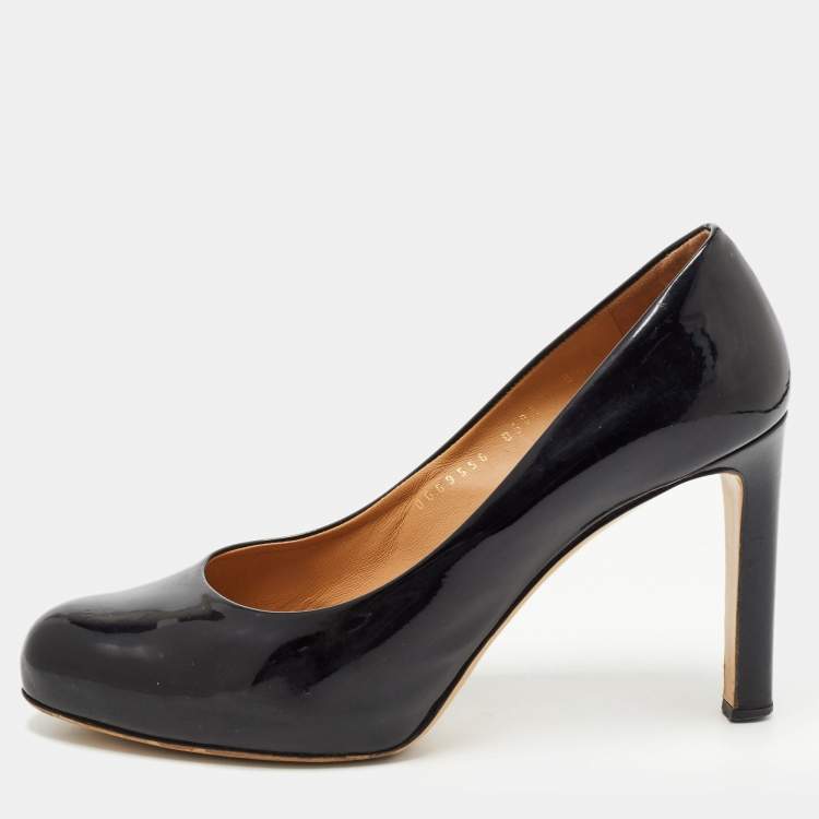Pre Owned Salvatore Ferragamo Black Patent Leather Pumps Size 39