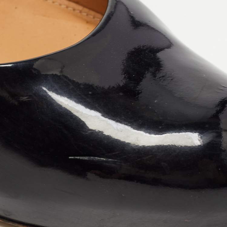 Pre Owned Salvatore Ferragamo Black Patent Leather Pumps Size 39
