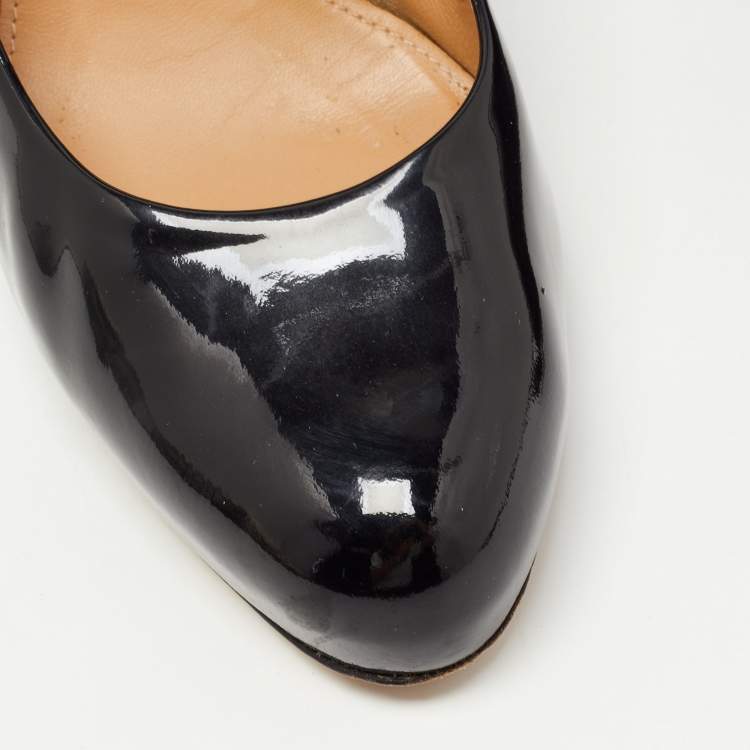 Pre Owned Salvatore Ferragamo Black Patent Leather Pumps Size 39