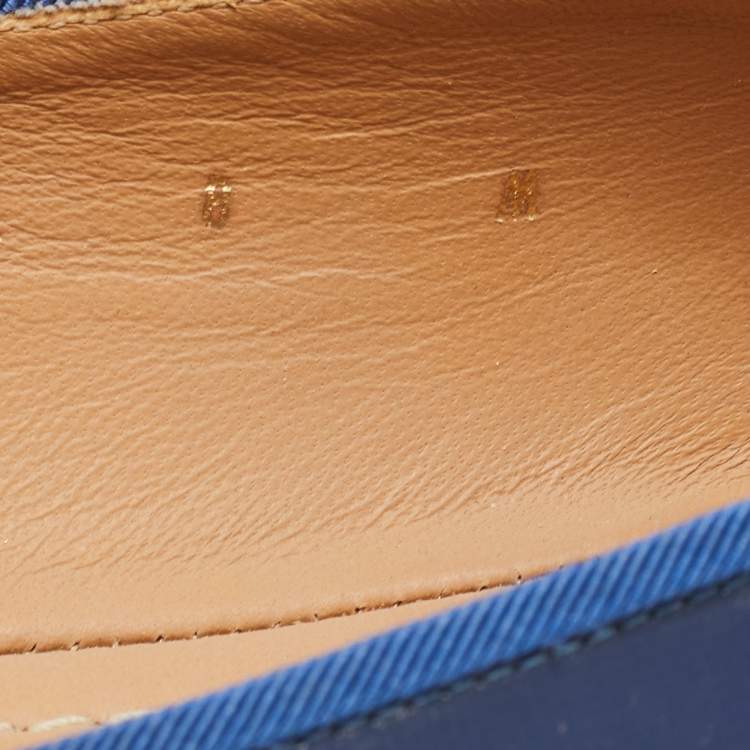 Pre Owned Salvatore Ferragamo Blue Leather Varina Ballet Flats Size 38.5