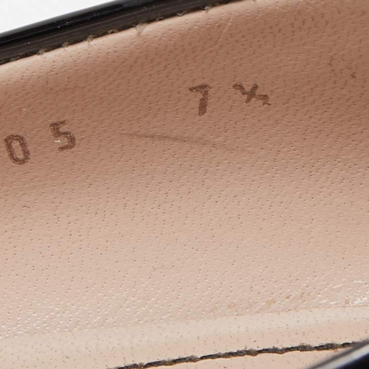 Pre Owned Salvatore Ferragamo Black Patent Leather Varina Ballet Flats Size 38
