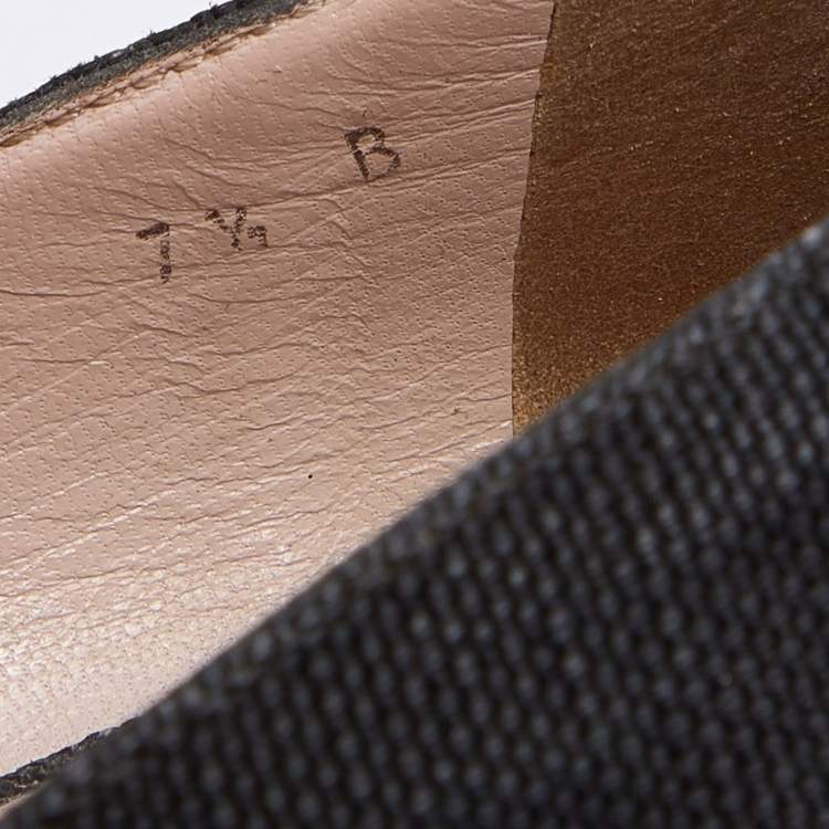 Pre Owned Salvatore Ferragamo Black Canvas Bow Detailed 'Darly' Espadrille Wedges Size 38