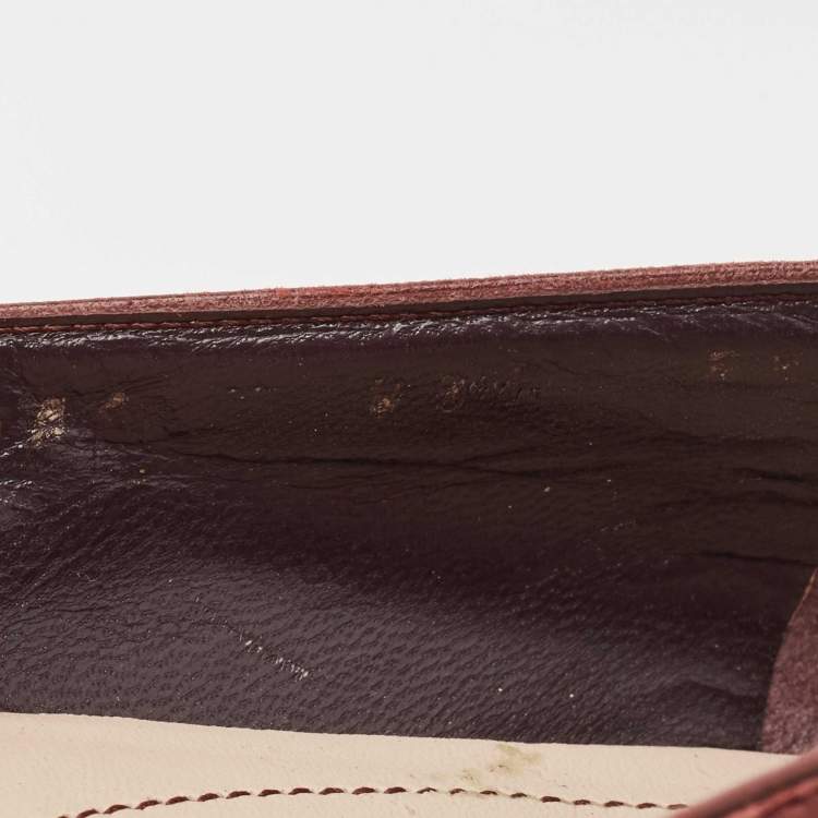 Pre Owned Salvatore Ferragamo Burgundy Python Varina Ballet Flats Size 37